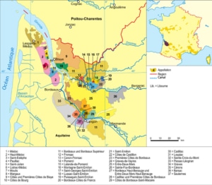 Carte Vignoble Bordelais